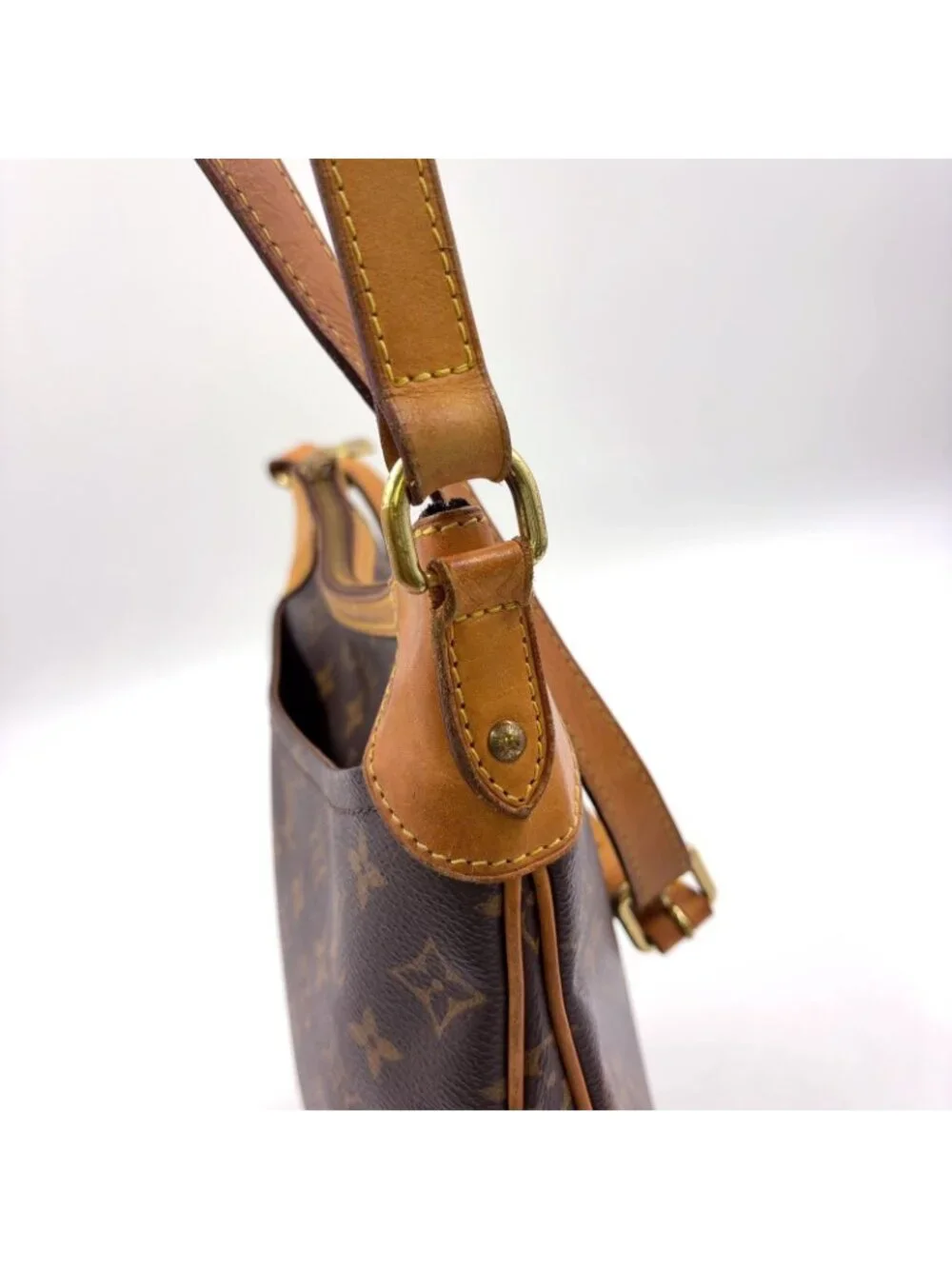 Louis Vuitton Odeon PM Monogram Leather Brown Light Shoulder Bag Gold